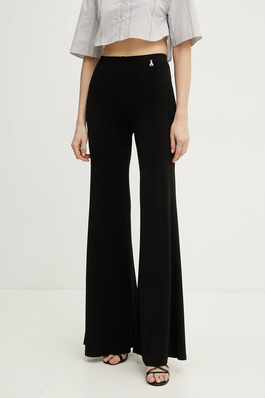 Levně Kalhoty Patrizia Pepe dámské, černá barva, široké, high waist, 2P1677 J015