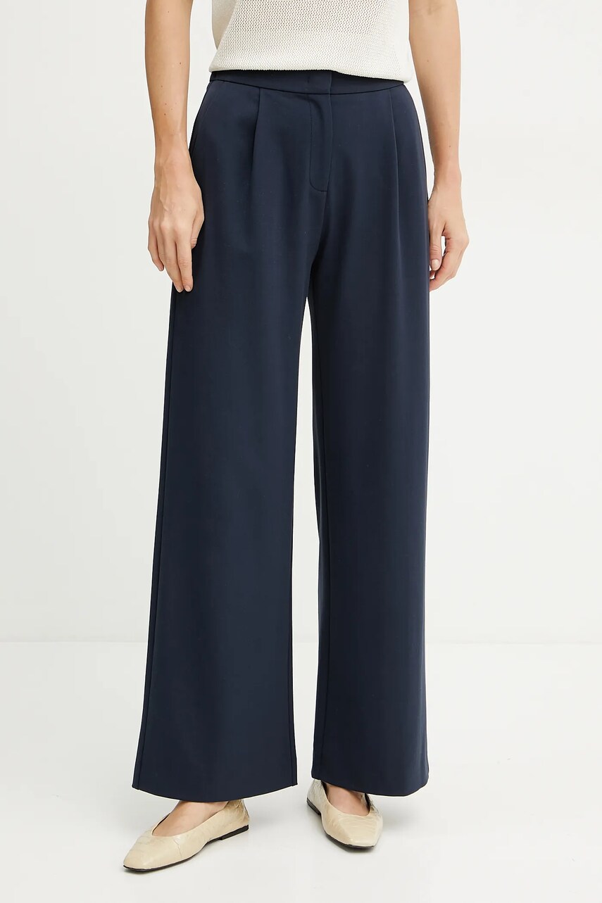 Levně Kalhoty Patrizia Pepe dámské, tmavomodrá barva, široké, high waist, 2P1679 A582U