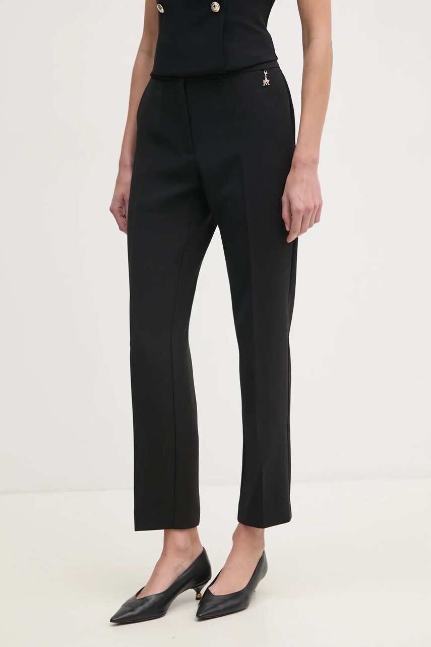 Levně Kalhoty Marciano Guess BECKY dámské, černá barva, střih cigarette, high waist, 5RGB03 7115A