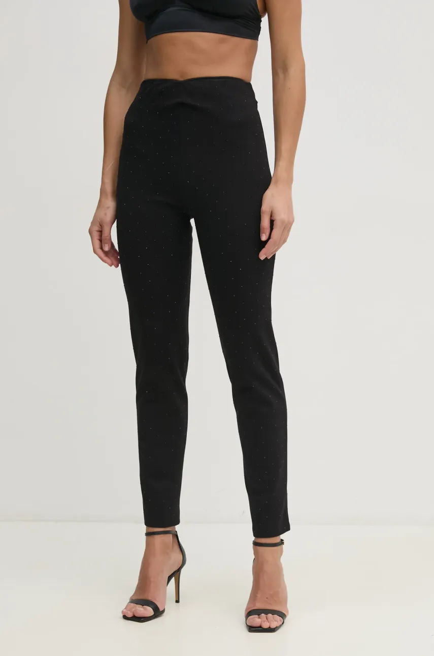Kalhoty Marciano Guess SHIMMY dámské, černá barva, přiléhavé, high waist, 5RGB14 6304A