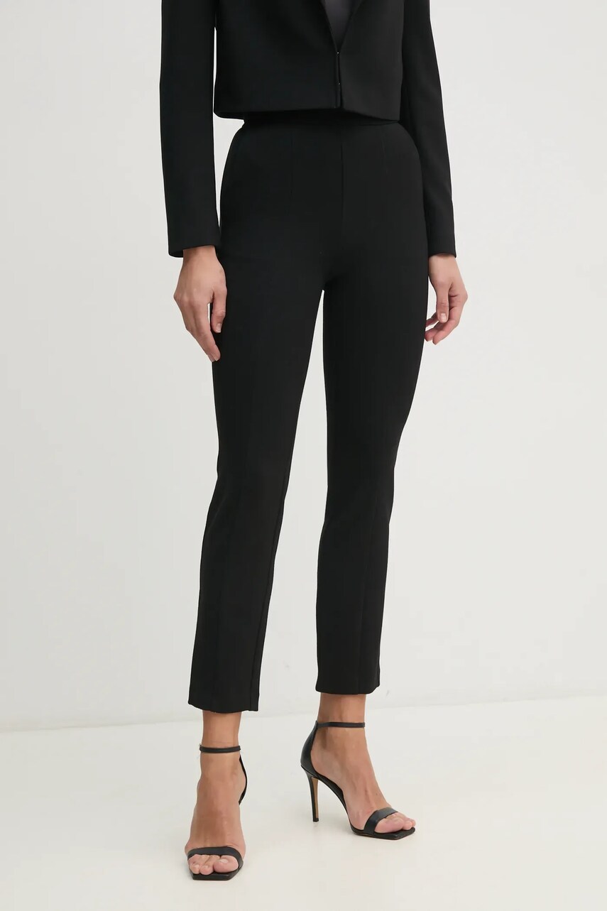 Levně Kalhoty Marciano Guess ZADIE dámské, černá barva, přiléhavé, high waist, 5RGB20 7272A