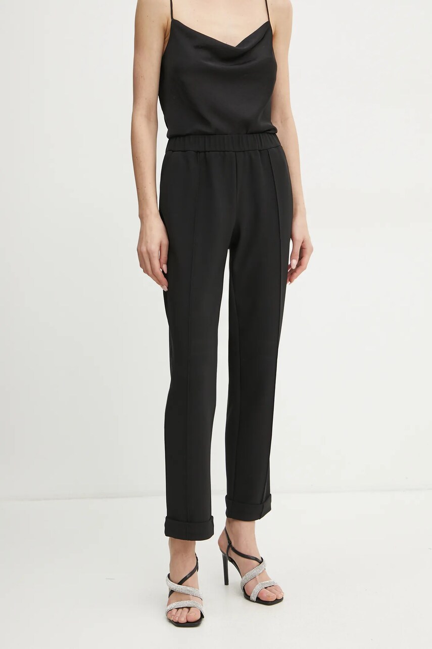 Levně Kalhoty Marciano Guess MASHA dámské, černá barva, jednoduché, high waist, 5RGB21 6302A