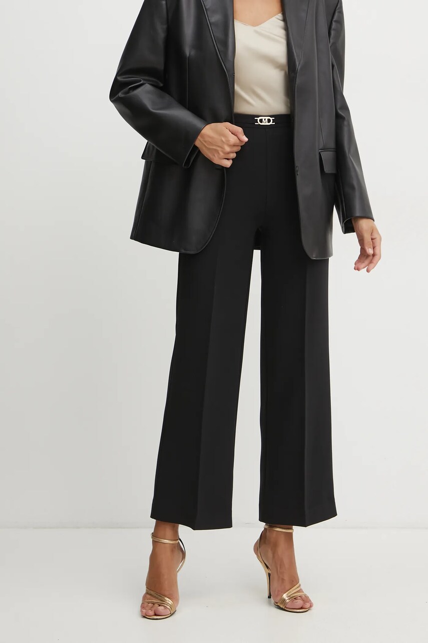 Levně Kalhoty Marciano Guess BECKY dámské, černá barva, široké, high waist, 5RGB02 7115A
