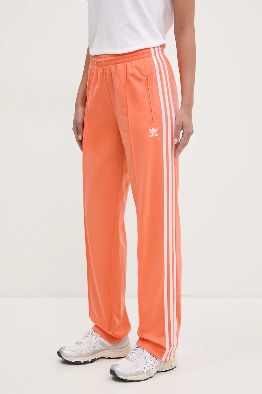 adidas Originals pantaloni de trening Firebird femei, culoarea portocaliu, cu imprimeu, JC8286 adidas Originals pantaloni de trening Firebird femei, culoarea portocaliu, cu imprimeu, JC8286