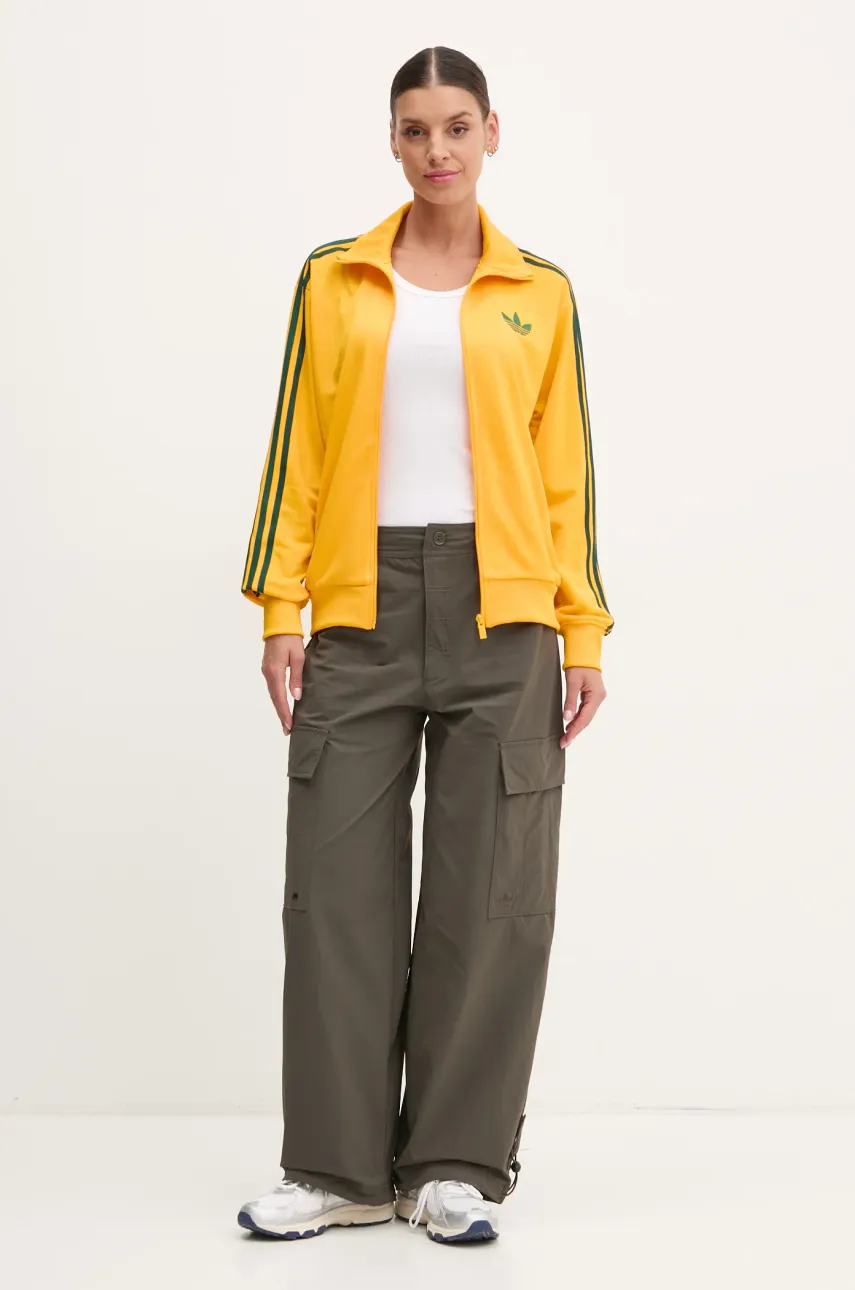 Брюки adidas Originals Essential женские цвет зелёный широкие высокая посадка JD4785 Брюки adidas Originals Essential женские цвет зелёный широкие высокая посадка JD4785