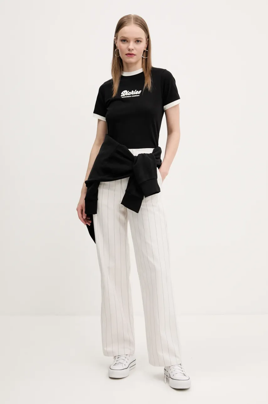 Брюки adidas Originals PINSTRIPE PANTS женские цвет бежевый широкие высокая посадка JJ3483 Брюки adidas Originals PINSTRIPE PANTS женские цвет бежевый широкие высокая посадка JJ3483