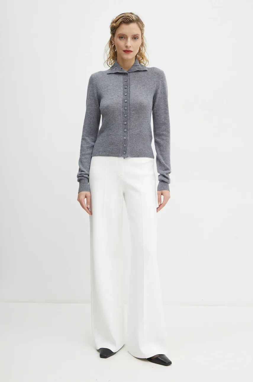 Брюки Theory женские цвет бежевый широкие высокая посадка O1116709 Брюки Theory женские цвет бежевый широкие высокая посадка O1116709