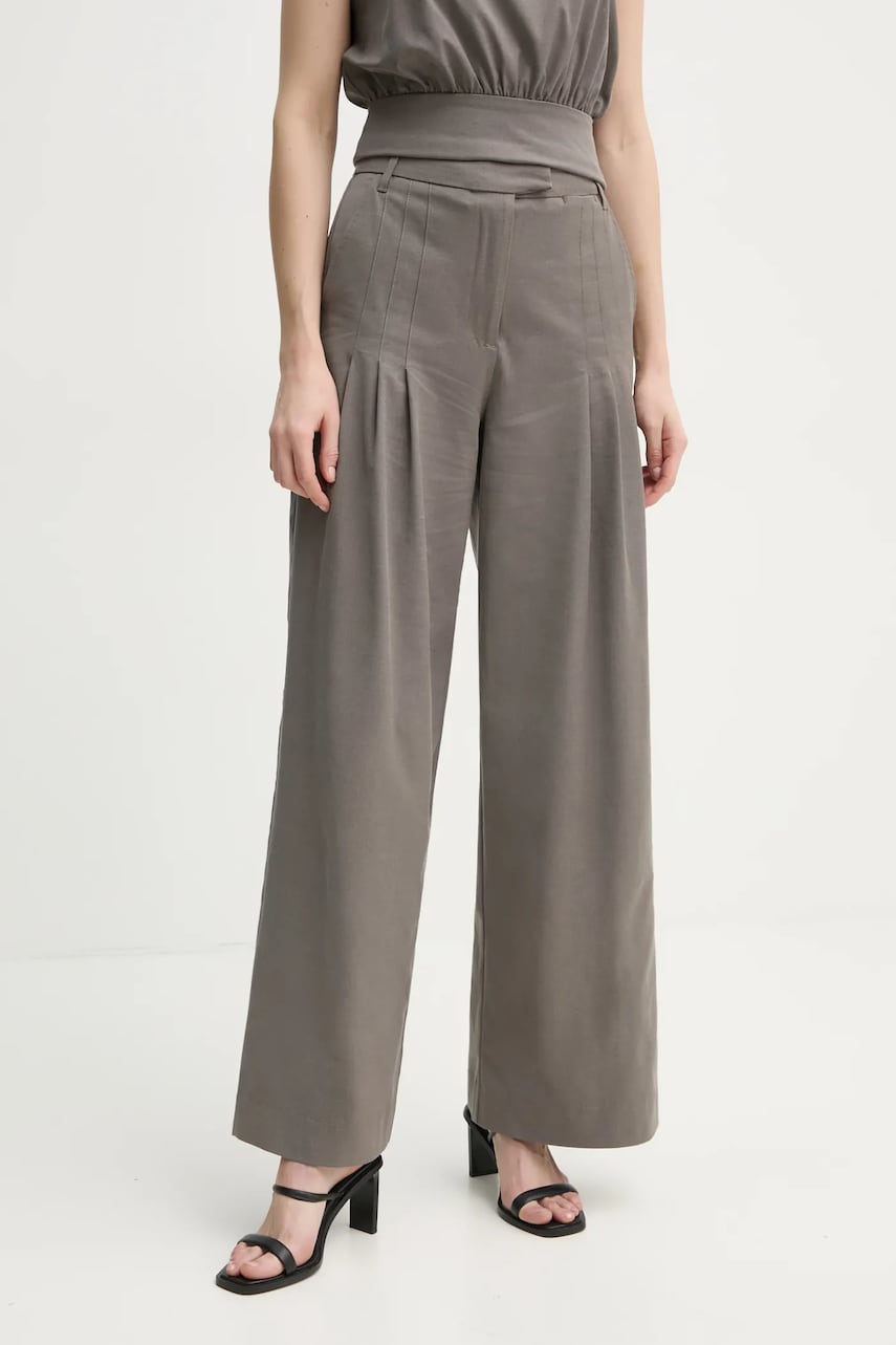 Remain pantaloni din lana drept, high waist, 5023221012 Remain pantaloni din lana drept, high waist, 5023221012