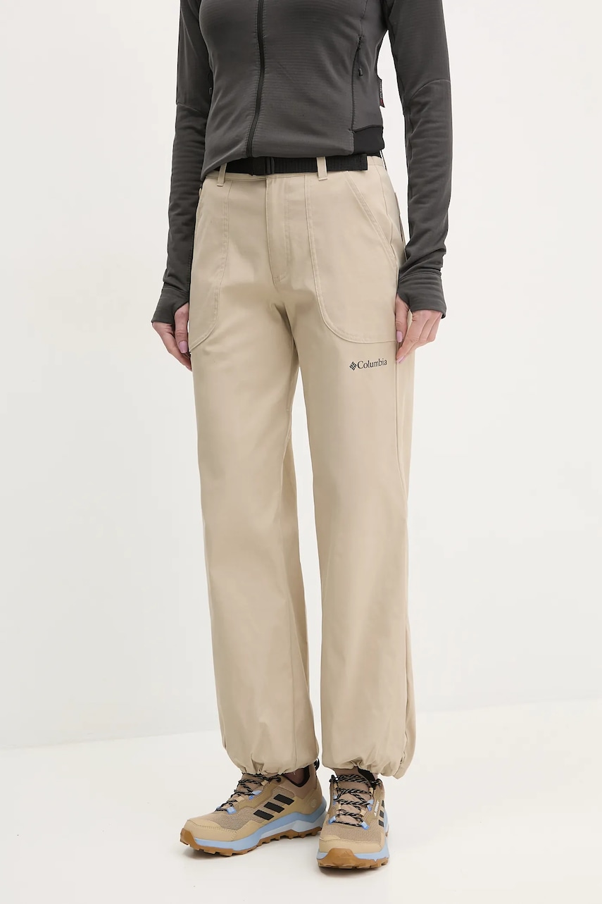 Columbia pantaloni de exterior Brea Falls culoarea bej, 2086004