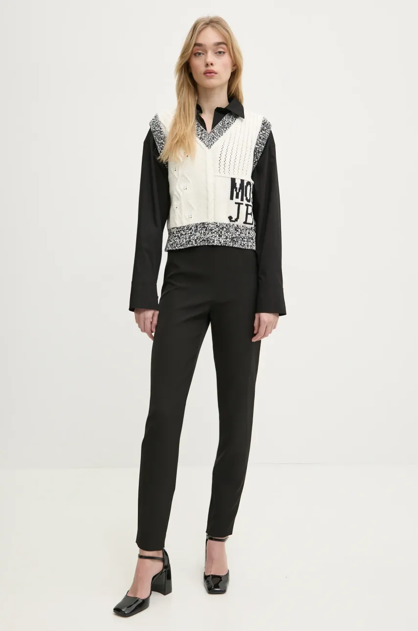 Брюки Moschino Jeans женские цвет чёрный облегающие высокая посадка 0302 3225 Брюки Moschino Jeans женские цвет чёрный облегающие высокая посадка 0302 3225