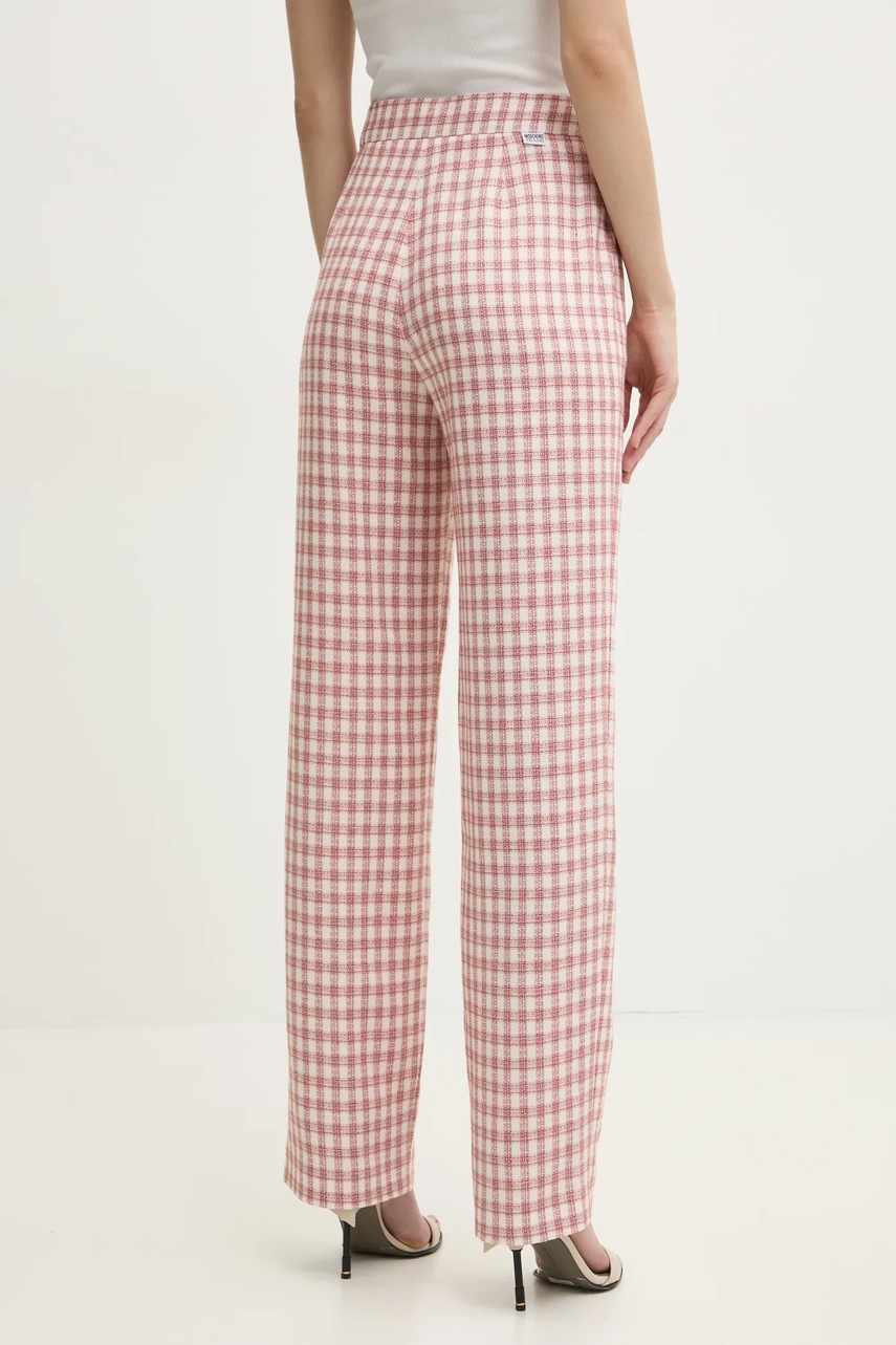 Παντελόνι με λινό μείγμα Moschino Jeans χρώμα: μπεζ, 0307 3226 φωτογραφία