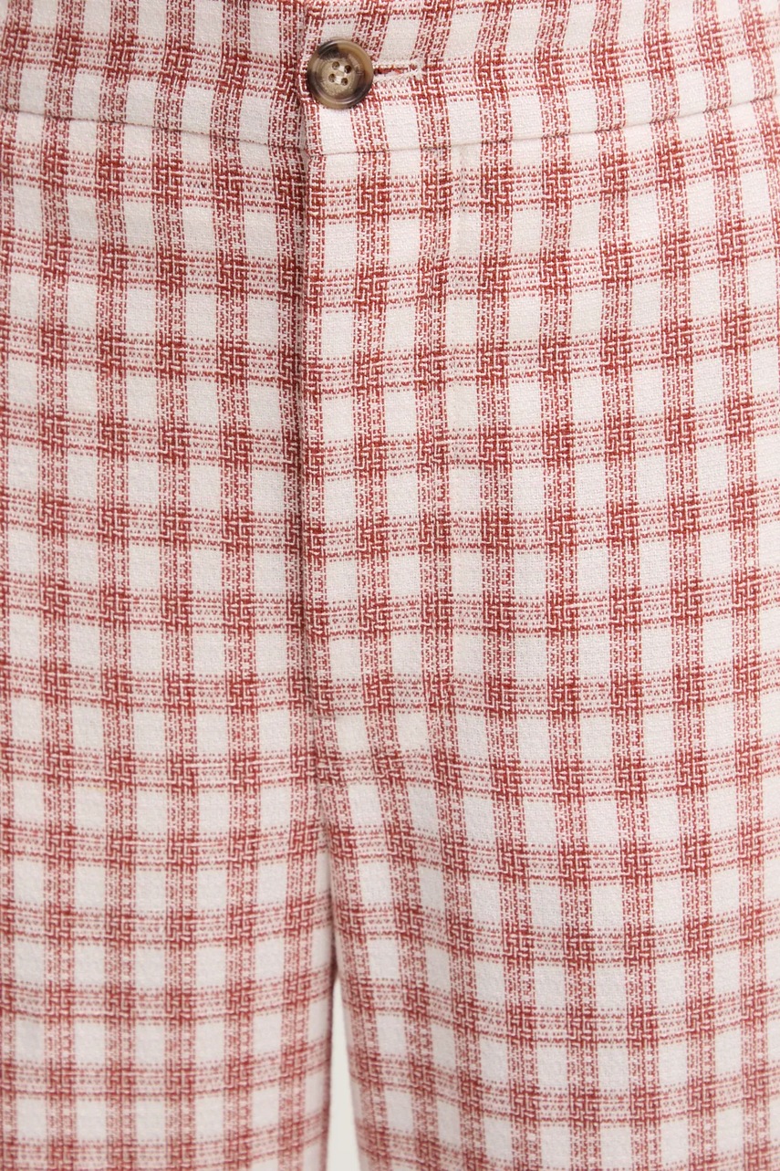 Παντελόνι με λινό μείγμα Moschino Jeans χρώμα: μπεζ, 0307 3226 φωτογραφία