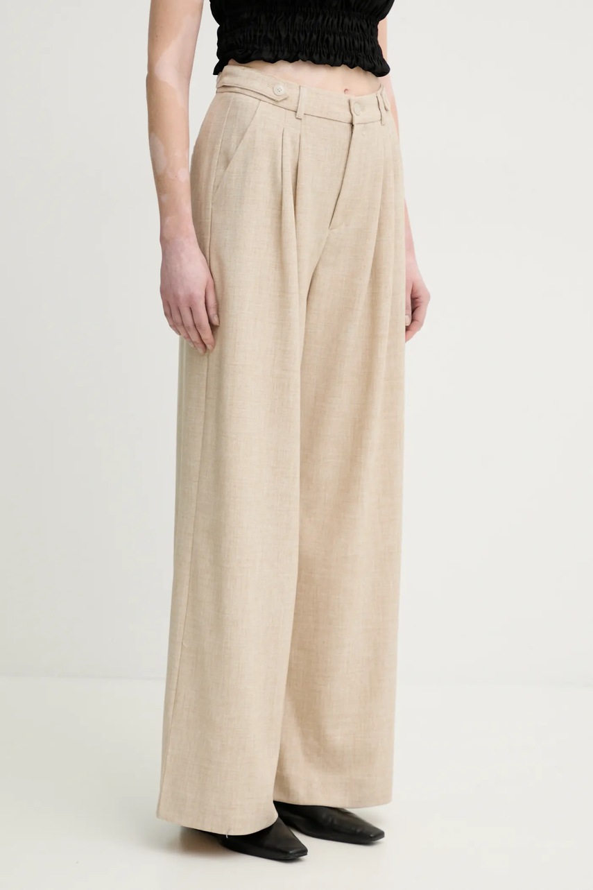 Παντελόνι Gestuz χρώμα: μπεζ, 10909871 φωτογραφία