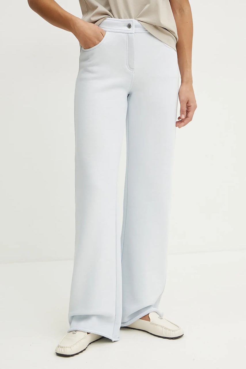 MAX&Co. pantaloni de bumbac femei, lat, high waist, 2516781022200 MAX&Co. pantaloni de bumbac femei, lat, high waist, 2516781022200