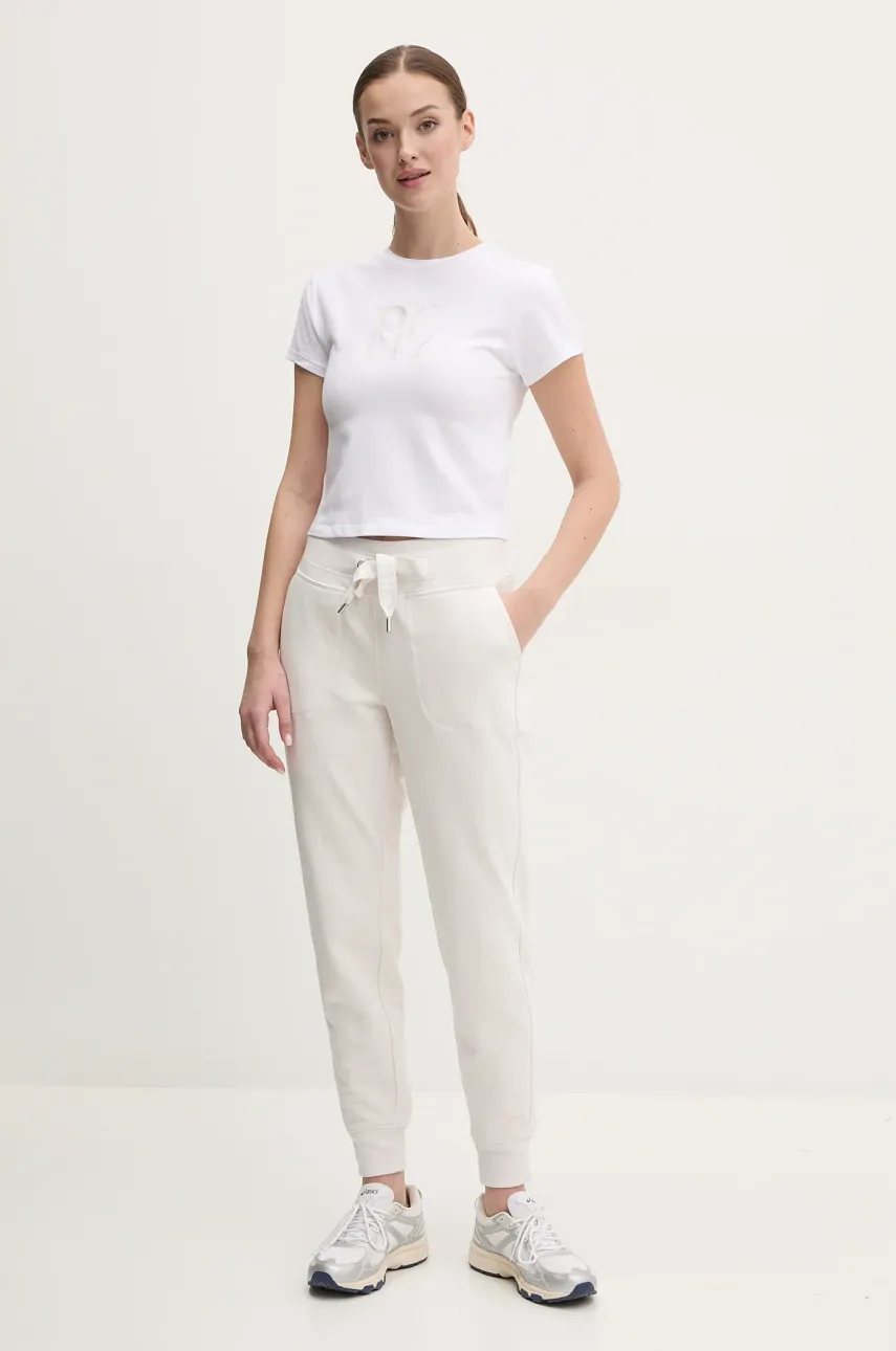 Спортивные штаны Dkny женские цвет бежевый однотонные DP5P3496 Спортивные штаны Dkny женские цвет бежевый однотонные DP5P3496