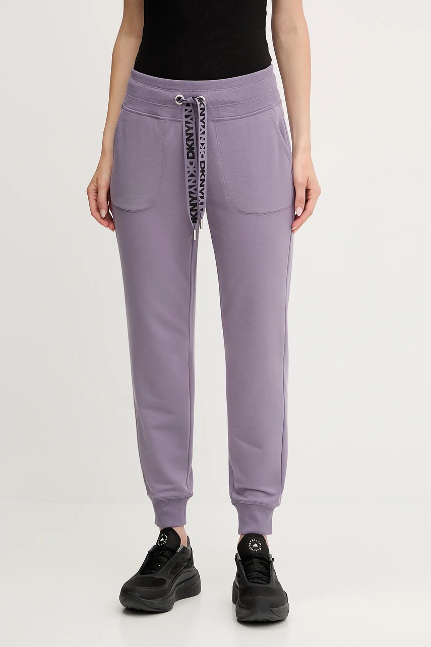 Dkny pantaloni de trening culoarea bej, uni, DP5P3496