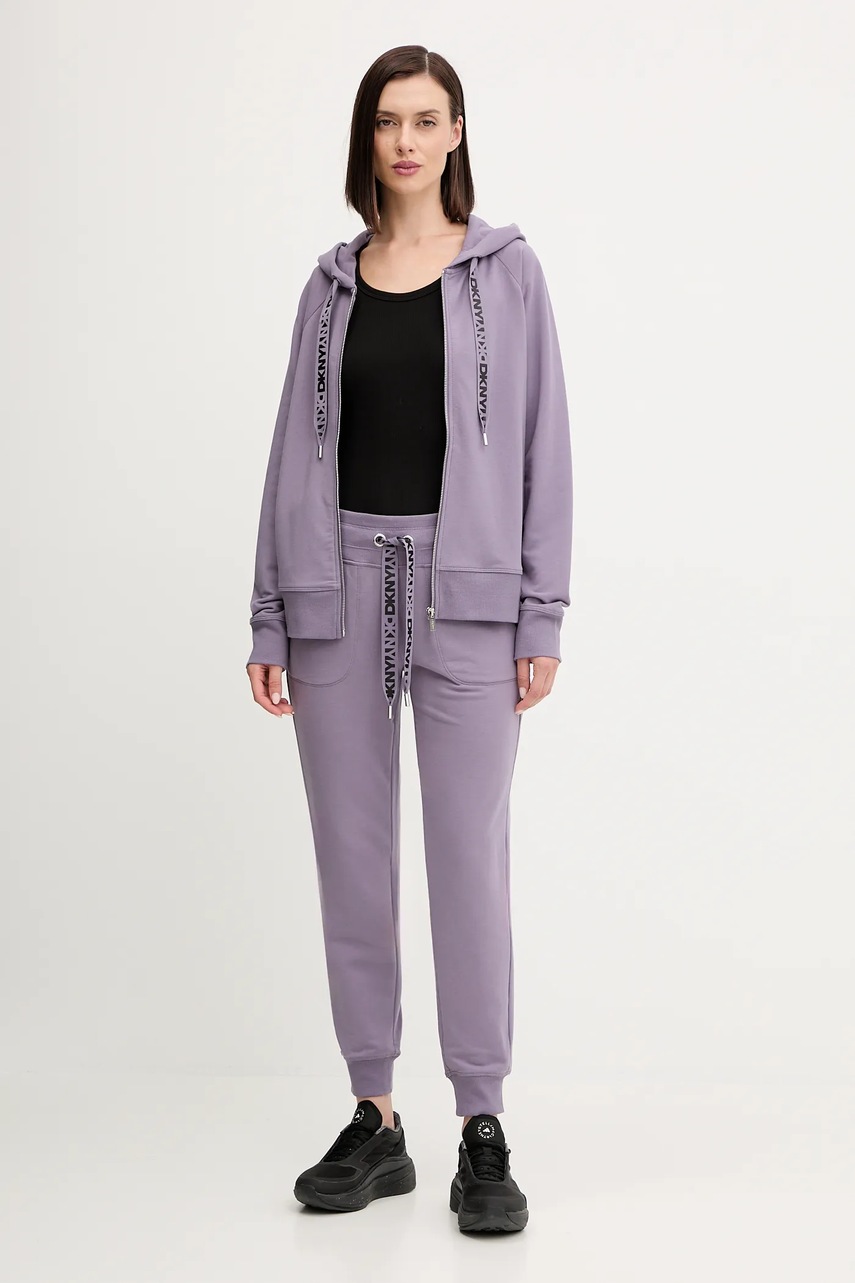 Спортивные штаны Dkny цвет бежевый однотонные DP5P3496