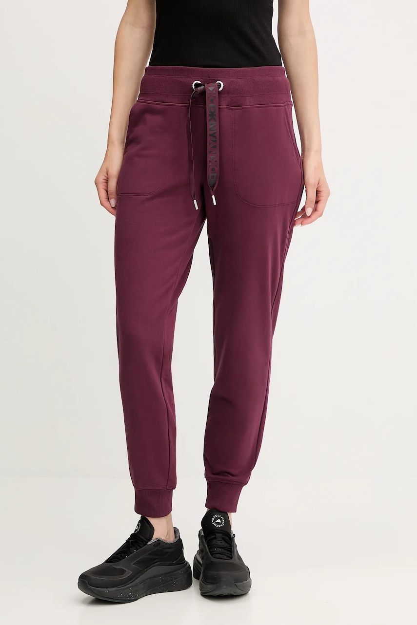 Dkny pantaloni de trening culoarea bej, uni, DP5P3496