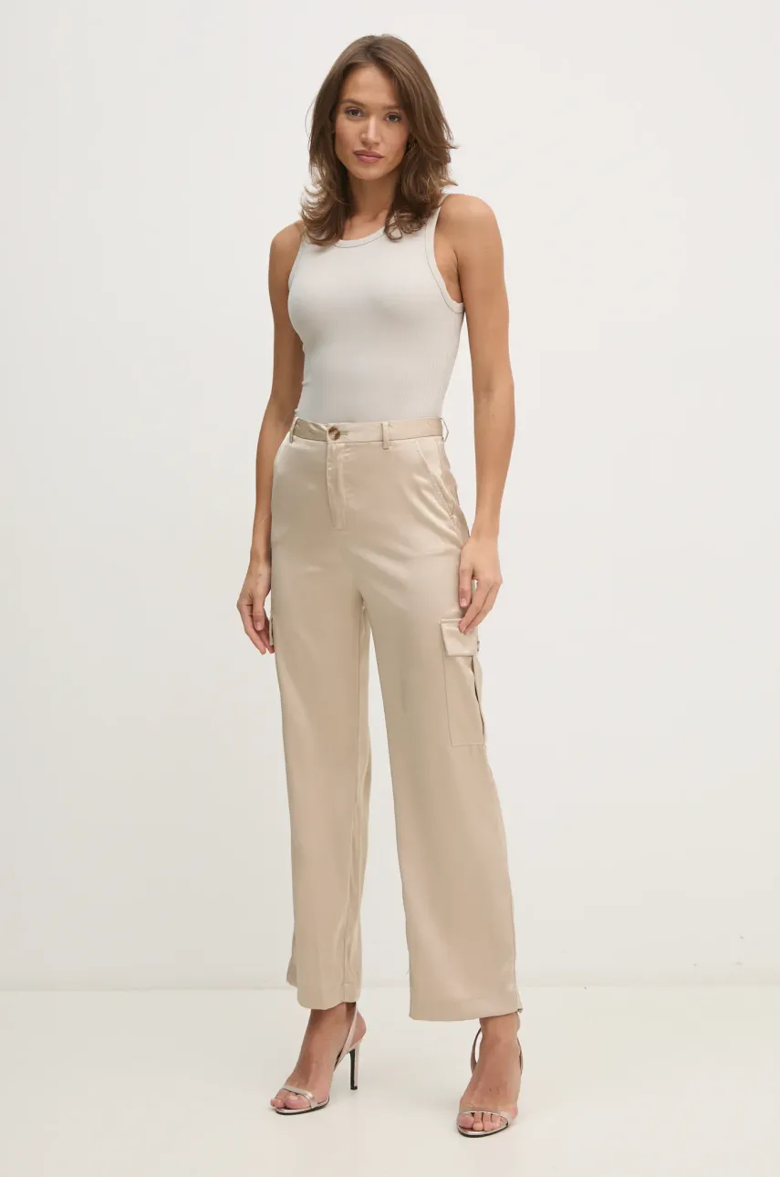 Брюки Dkny женские цвет бежевый прямые высокая посадка DJ4P3011 Брюки Dkny женские цвет бежевый прямые высокая посадка DJ4P3011