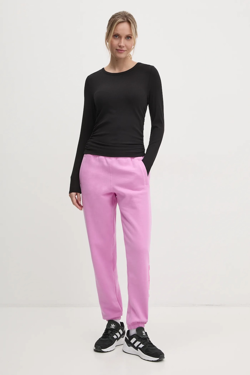 Спортивные штаны Dkny цвет фиолетовый с аппликацией DP5P3585 Спортивные штаны Dkny цвет фиолетовый с аппликацией DP5P3585