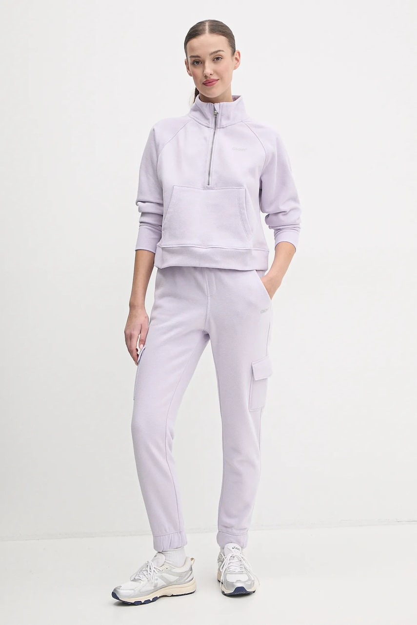Спортивные штаны Dkny цвет фиолетовый однотонные DP5P3504 Спортивные штаны Dkny цвет фиолетовый однотонные DP5P3504