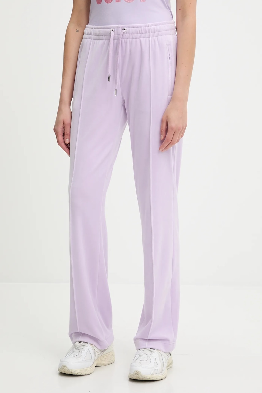 Juicy Couture pantaloni de trening culoarea turcoaz, cu imprimeu, JCAPW045