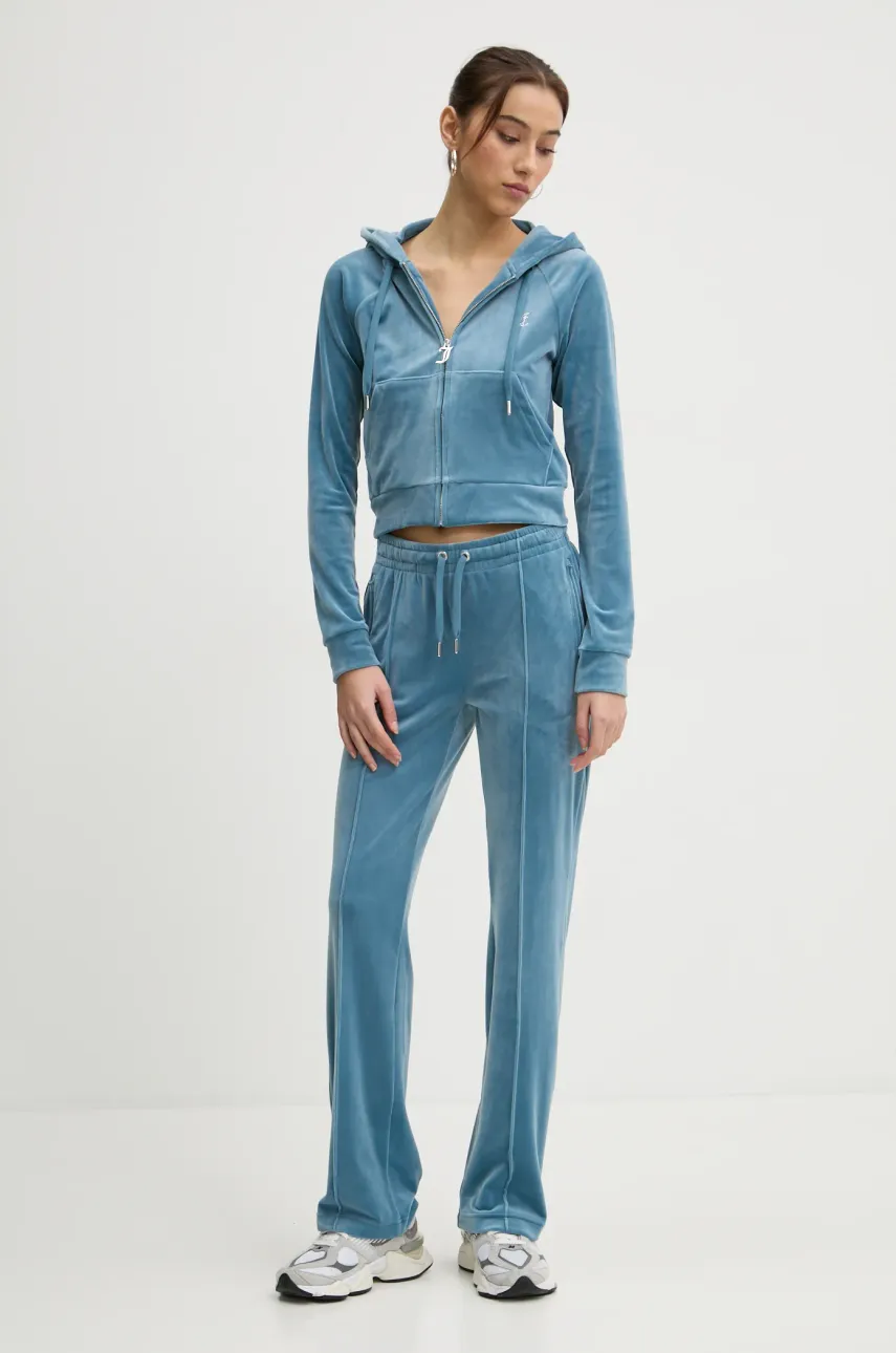 Спортивные штаны Juicy Couture цвет бирюзовый с аппликацией JCAPW045 Спортивные штаны Juicy Couture цвет бирюзовый с аппликацией JCAPW045