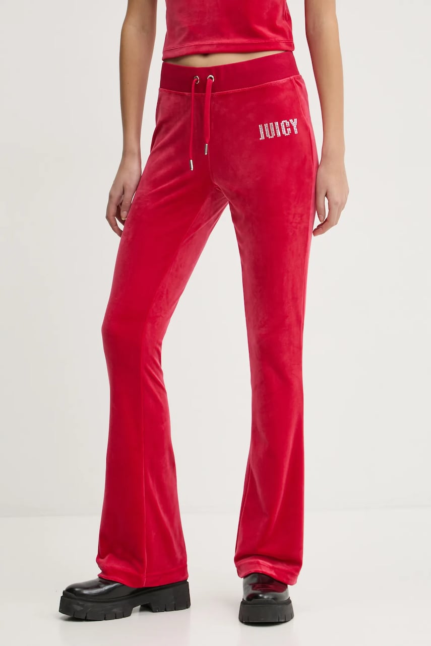 Levně Tepláky Juicy Couture červená barva, s aplikací, JCBBJ125862