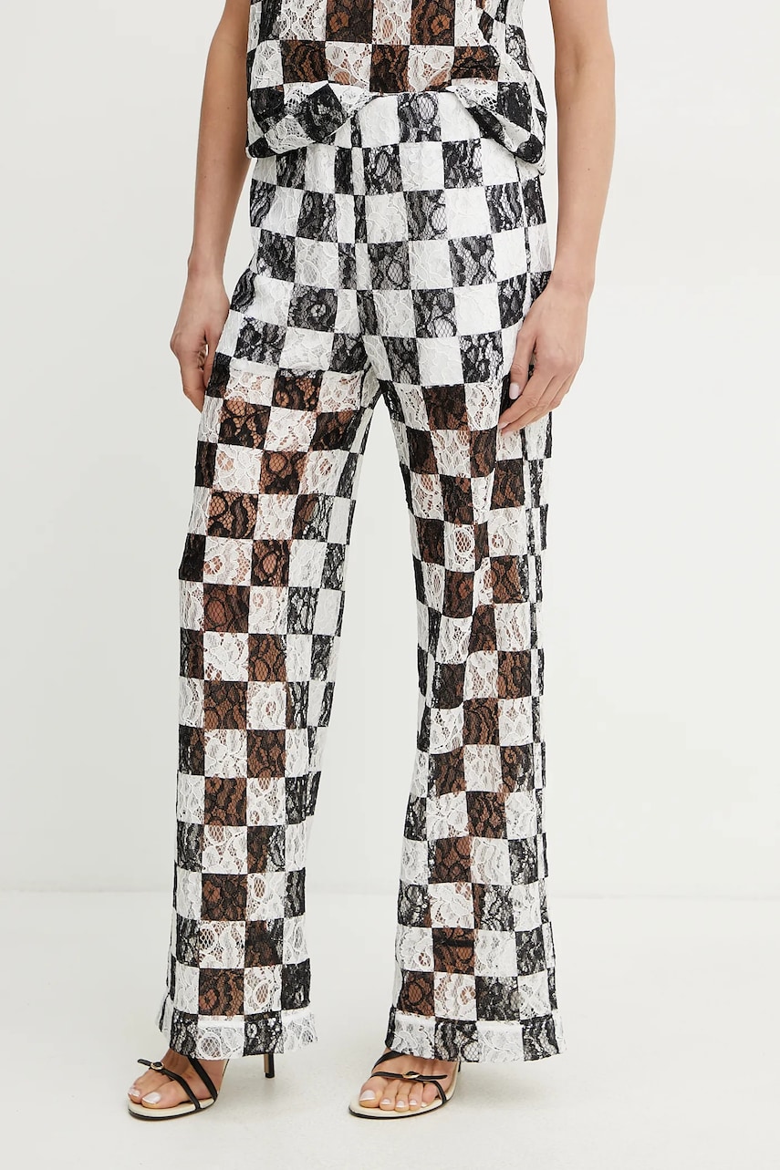 Levně Kalhoty Pinko dámské, černá barva, široké, high waist, 105304 A2MF