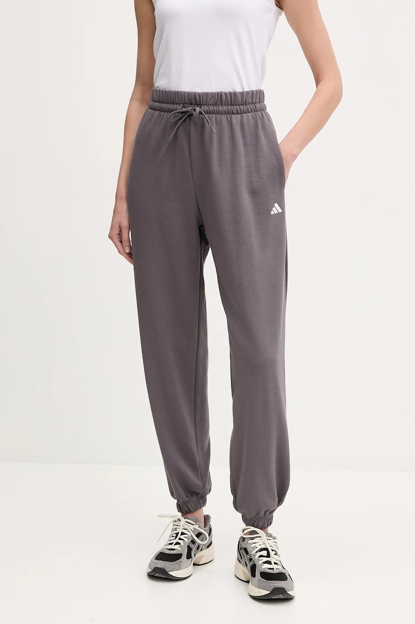 adidas pantaloni de trening Essentials femei, culoarea violet, uni, JC5693 adidas pantaloni de trening Essentials femei, culoarea violet, uni, JC5693