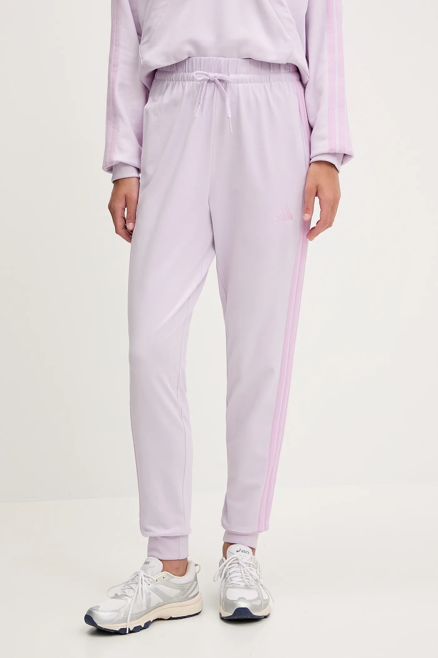 adidas pantaloni de trening Essentials culoarea violet, uni, JE1189