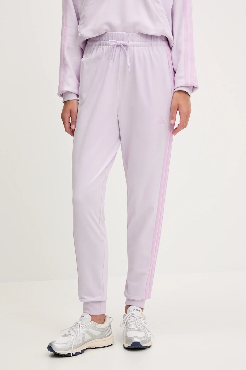 adidas pantaloni de trening Essentials culoarea violet, uni, JE1189