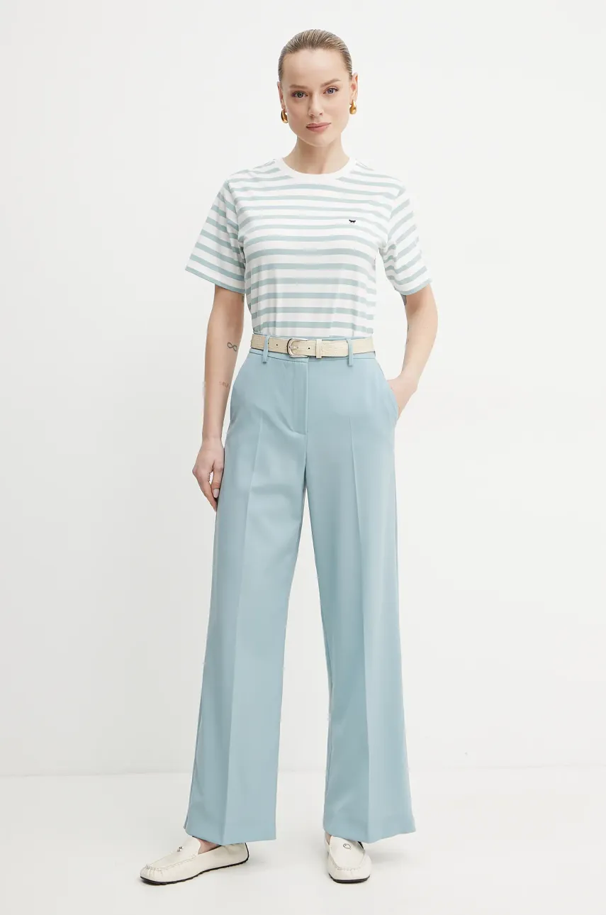 Шерстяные брюки Weekend Max Mara женские цвет бирюзовый широкие высокая посадка 2515131041600 Шерстяные брюки Weekend Max Mara женские цвет бирюзовый широкие высокая посадка 2515131041600