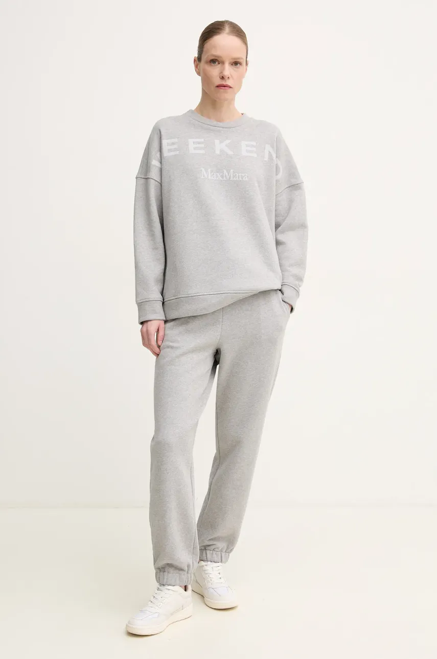 Хлопковые спортивные штаны Weekend Max Mara женские цвет серый однотонные 2515781031600 Хлопковые спортивные штаны Weekend Max Mara женские цвет серый однотонные 2515781031600