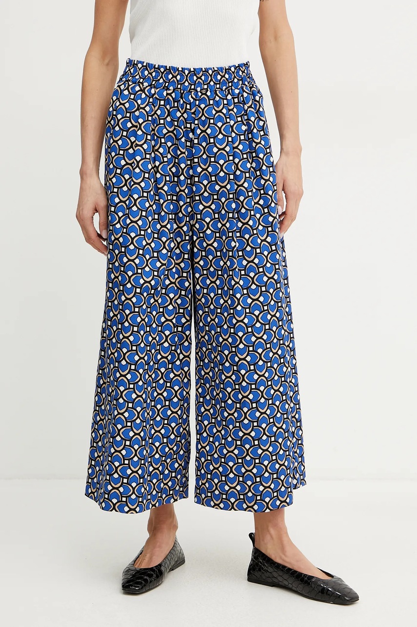 Weekend Max Mara pantaloni de bumbac femei, lat, high waist, 2515131102600
