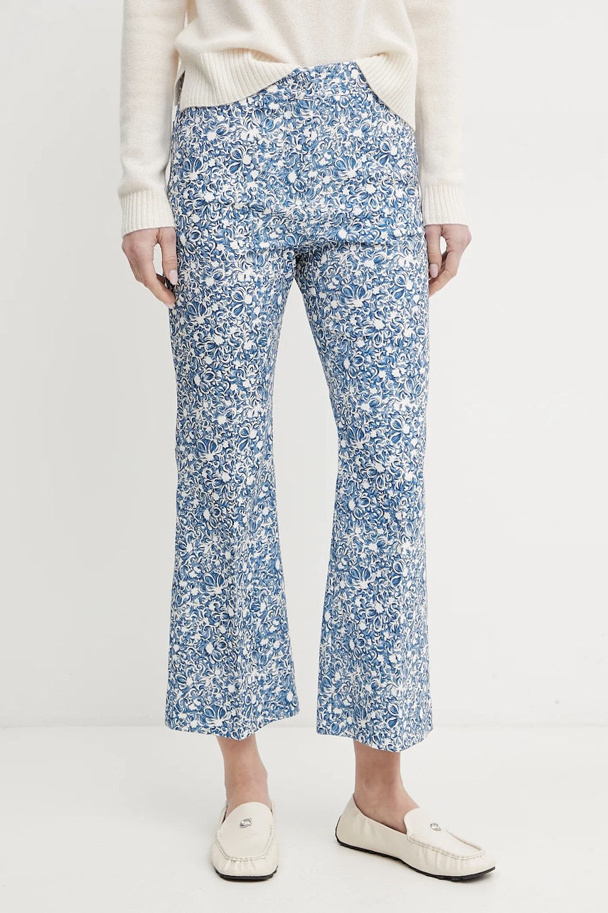 Weekend Max Mara pantaloni femei, culoarea violet, evazati, medium waist, 2515131122600