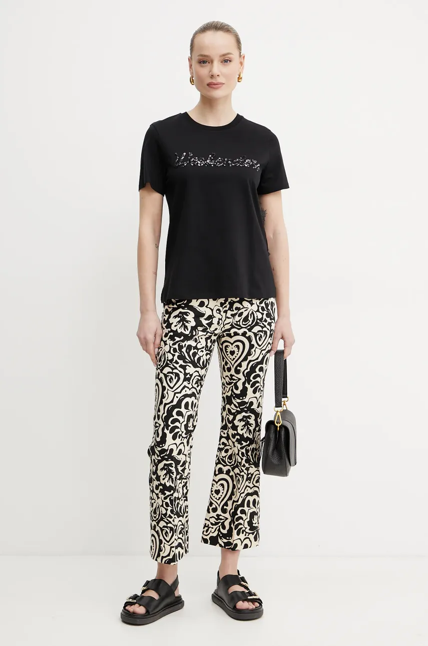 Брюки Weekend Max Mara женские цвет чёрный клёш средняя посадка 2515131122600 Брюки Weekend Max Mara женские цвет чёрный клёш средняя посадка 2515131122600