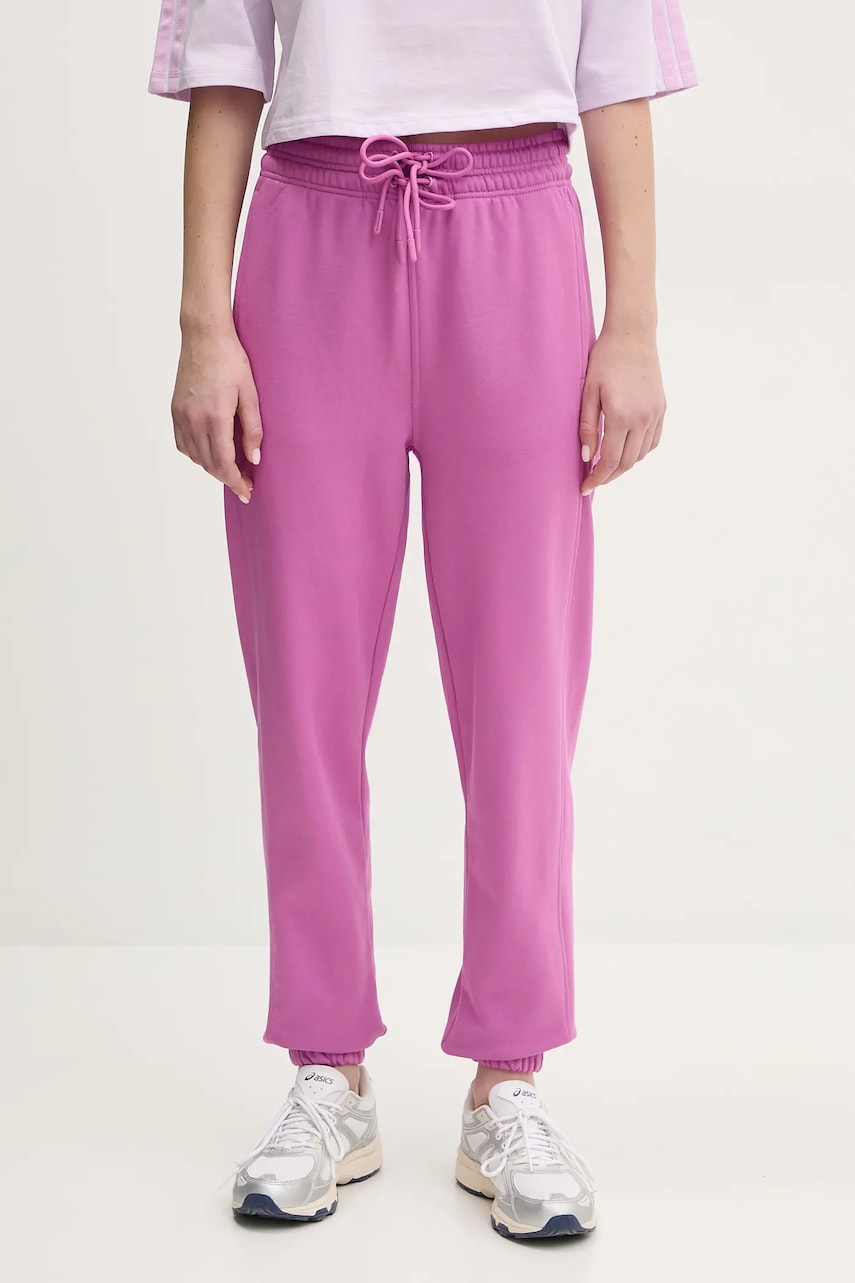 adidas by Stella McCartney pantaloni de trening din bumbac femei, culoarea violet, cu imprimeu, JD2709 adidas by Stella McCartney pantaloni de trening din bumbac femei, culoarea violet, cu imprimeu, JD2709