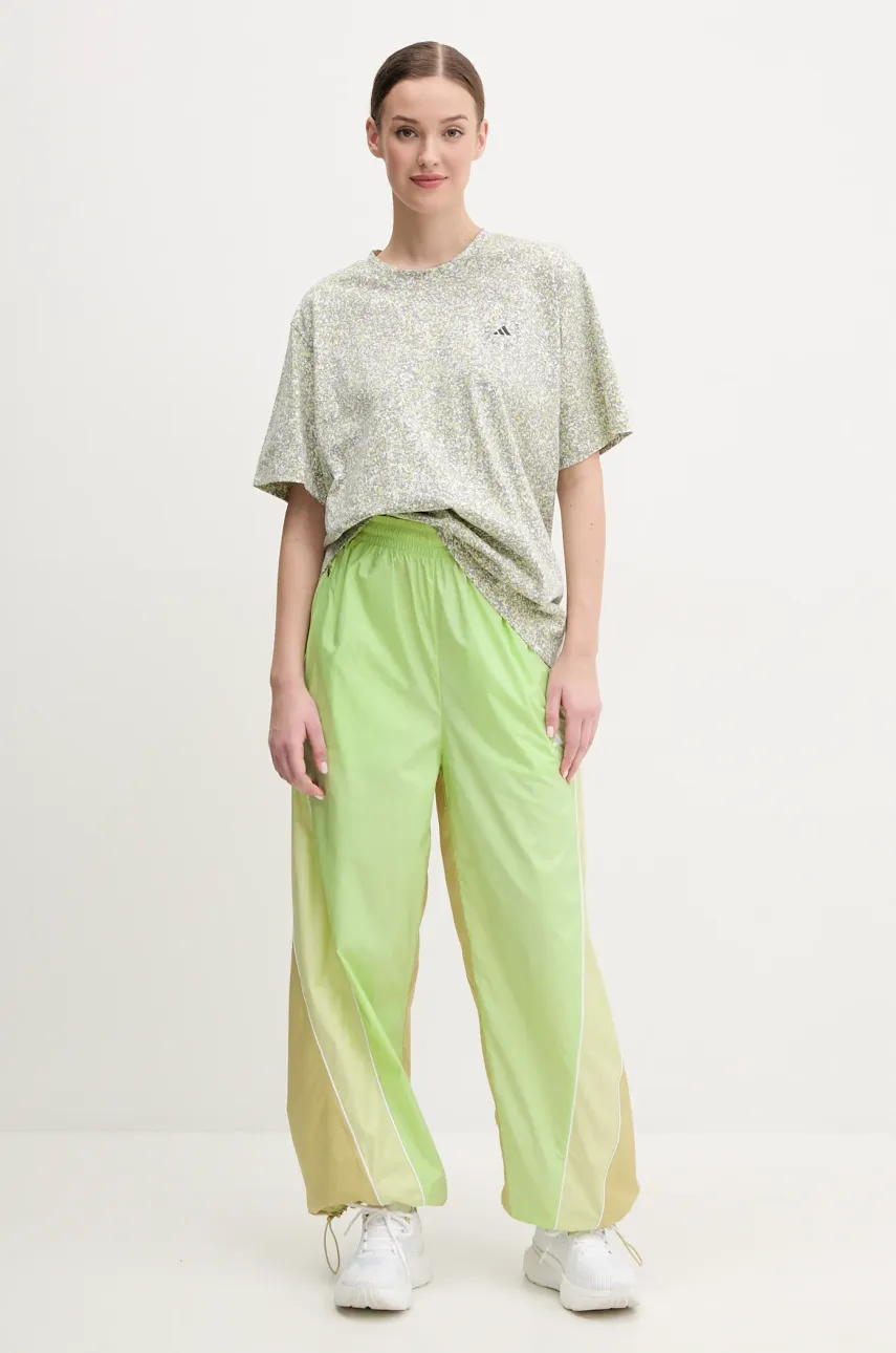 Брюки adidas by Stella McCartney женские цвет зелёный с узором JI5134 Брюки adidas by Stella McCartney женские цвет зелёный с узором JI5134