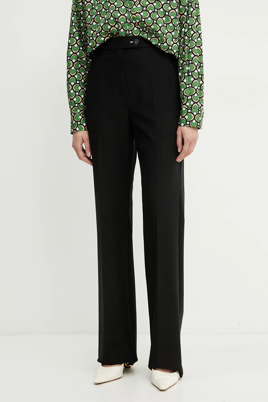 MM pantaloni femei, culoarea negru, drept, high waist, 2516781028600