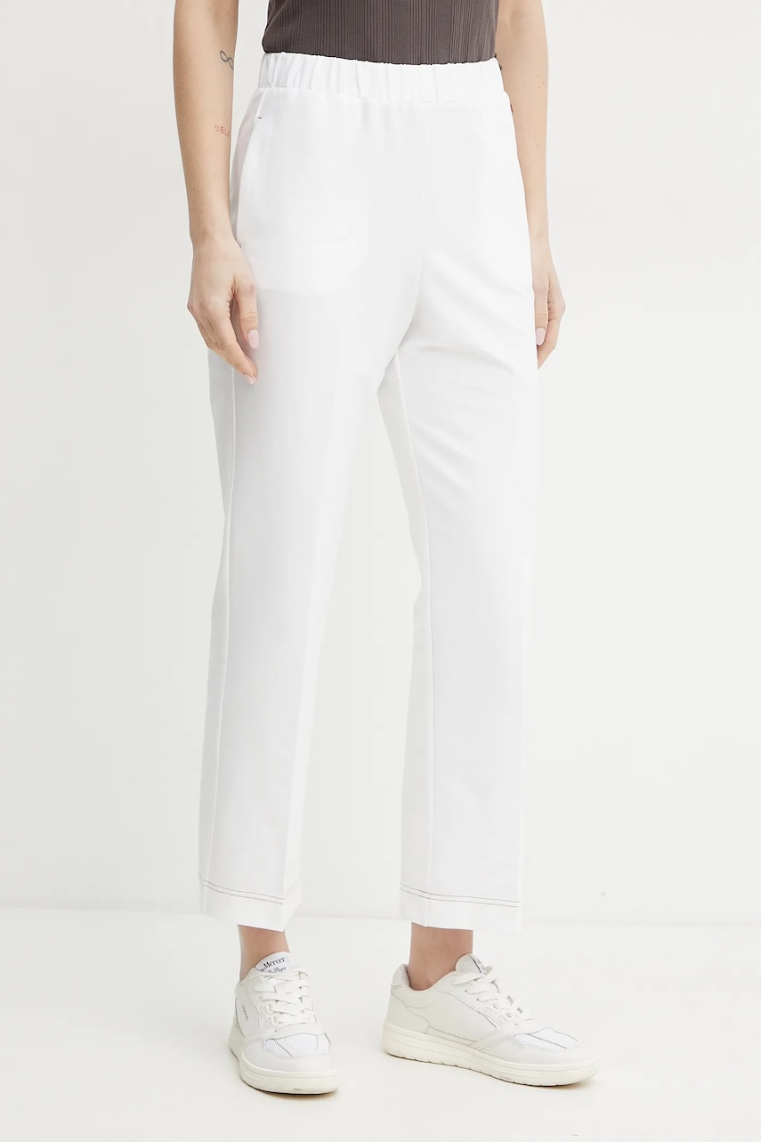 MM pantaloni femei, culoarea bej, drept, high waist, 2516781047600