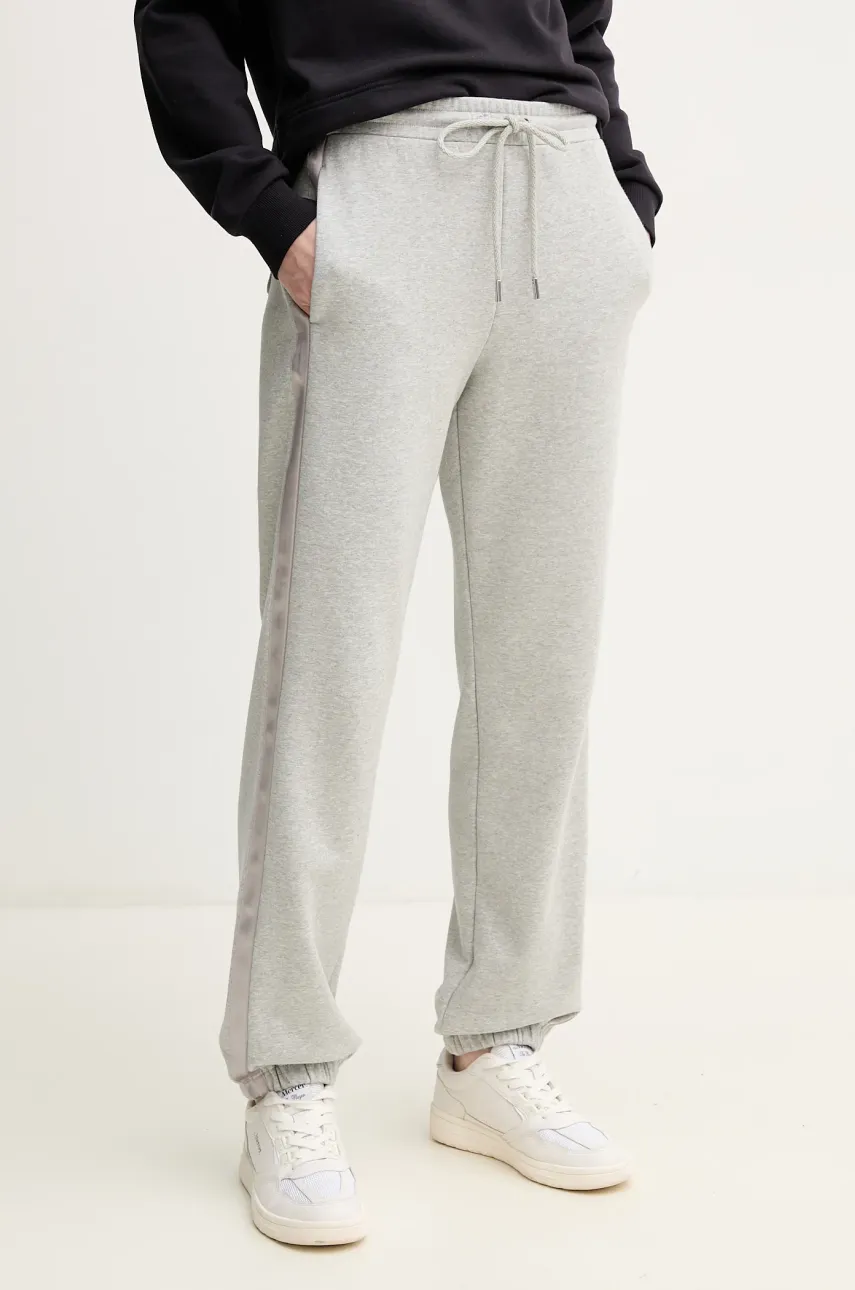 Max Mara Leisure pantaloni de trening femei, culoarea gri, cu imprimeu, 2516781107600