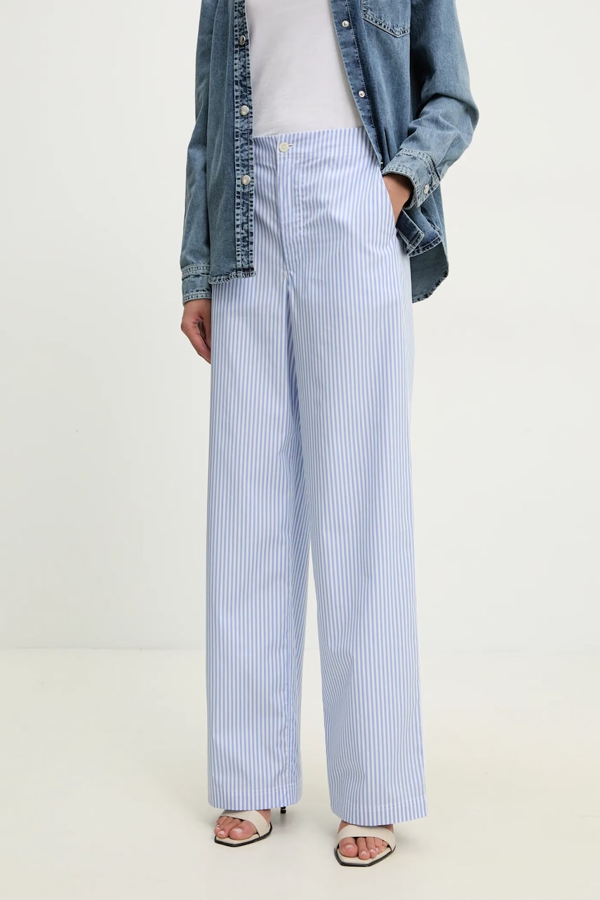 Moschino Jeans pantaloni de bumbac femei, lat, high waist, 0328 3725 Moschino Jeans pantaloni de bumbac femei, lat, high waist, 0328 3725
