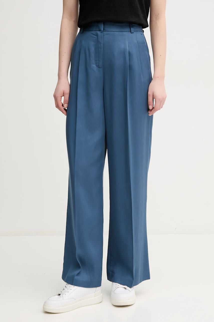 United Colors of Benetton pantaloni femei, culoarea bleumarin, lat, high waist, 4Y09DF08X