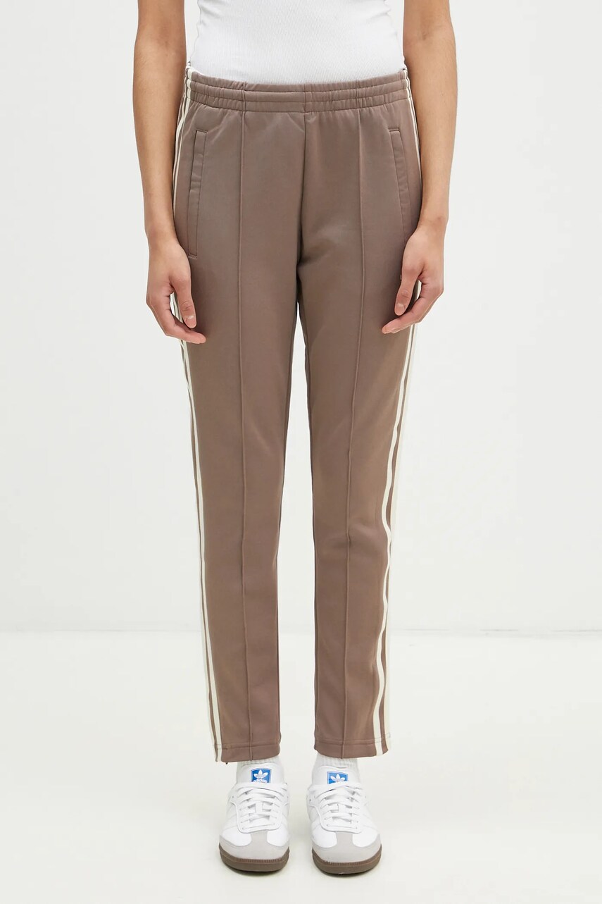 adidas Originals pantaloni de trening Sst Track Pant culoarea maro, cu imprimeu, JD0827