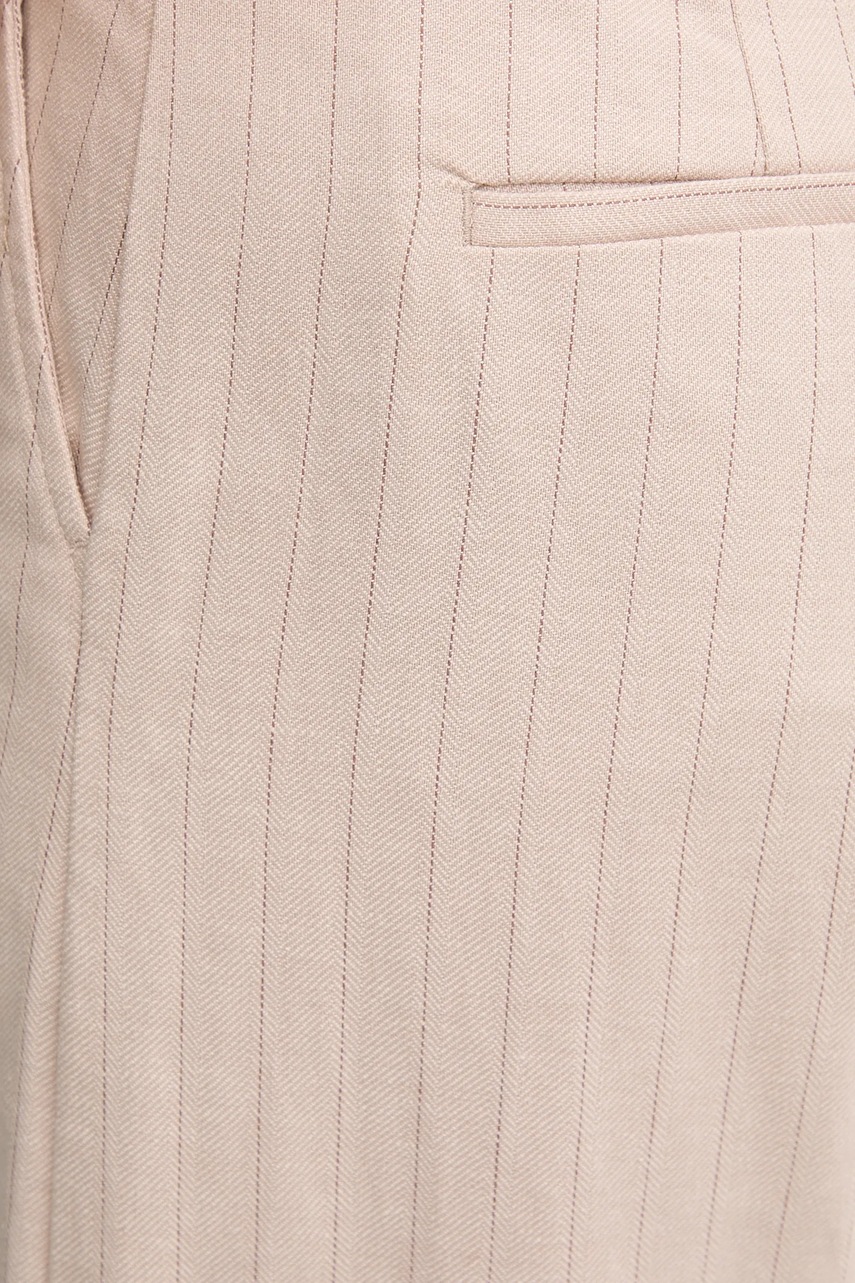 Παντελόνι με λινό μείγμα United Colors of Benetton χρώμα: μπεζ, 49KBDF091 φωτογραφία