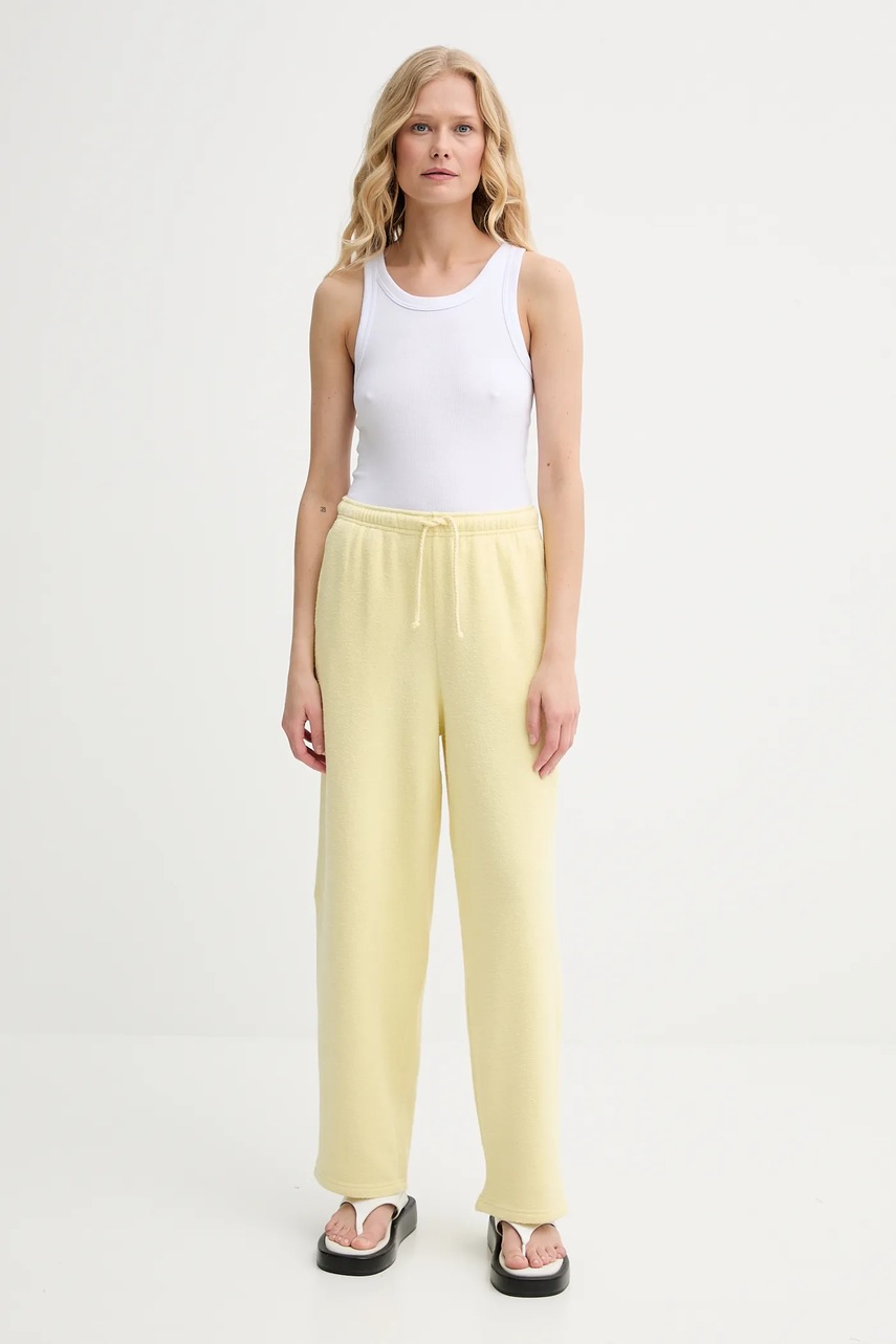 Спортивные штаны American Vintage цвет жёлтый однотонные YTI05AE25