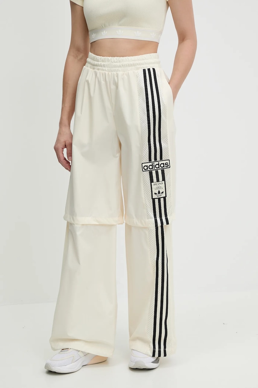 adidas Originals pantaloni de trening Woven Trackpant culoarea bej, cu imprimeu, JD0087