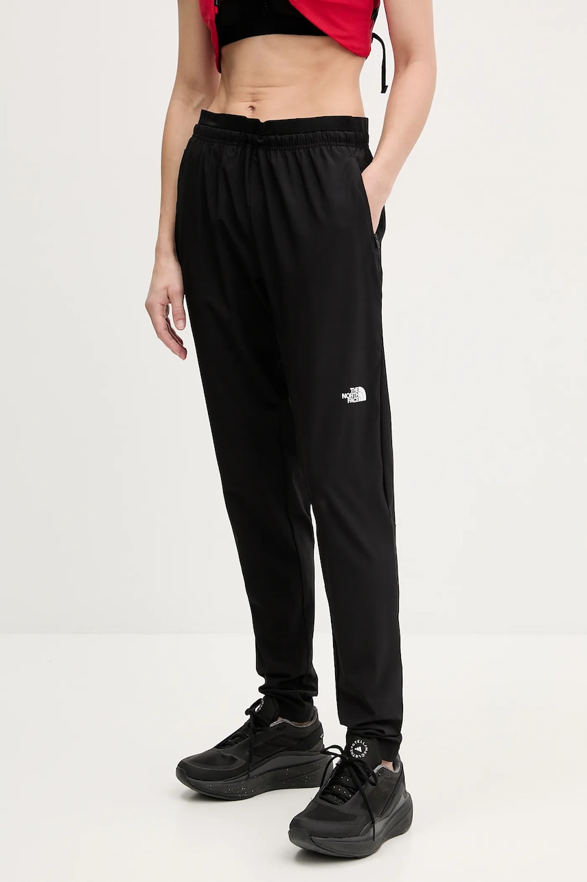 The North Face pantaloni sport Flex femei, culoarea negru, neted, NF0A8BF1JK31 The North Face pantaloni sport Flex femei, culoarea negru, neted, NF0A8BF1JK31