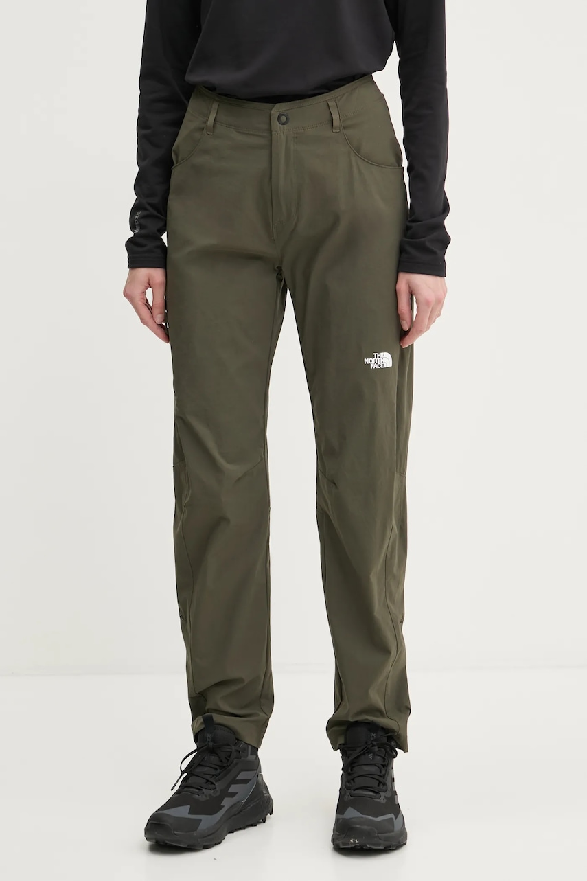 The North Face pantaloni de exterior Exploration culoarea verde, NF0A8BR721L1